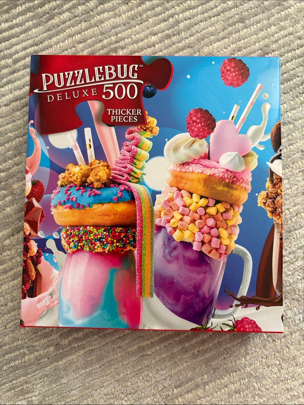 Puzzlebug Deluxe 500-Piece Candy Milkshake Jigsaw Puzzle - Pink & Blue